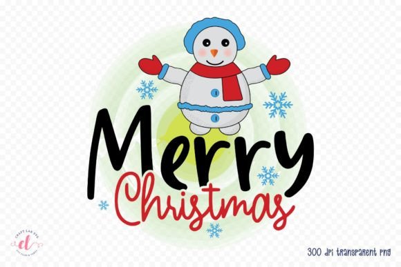 Merry Christmas Snowman PNG for Crafts and Graphics