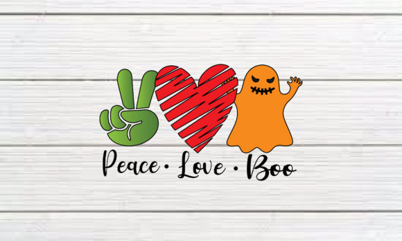 Peace Love Boo Halloween Graphics for Crafts